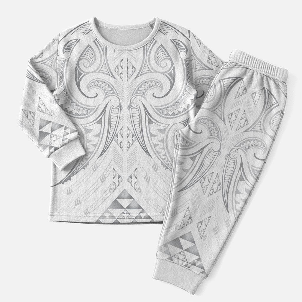 Maori Rugby Custom Ngaru Mangopare Christmas Pajama Set Kiwikiwi Niho Taniwha Motif