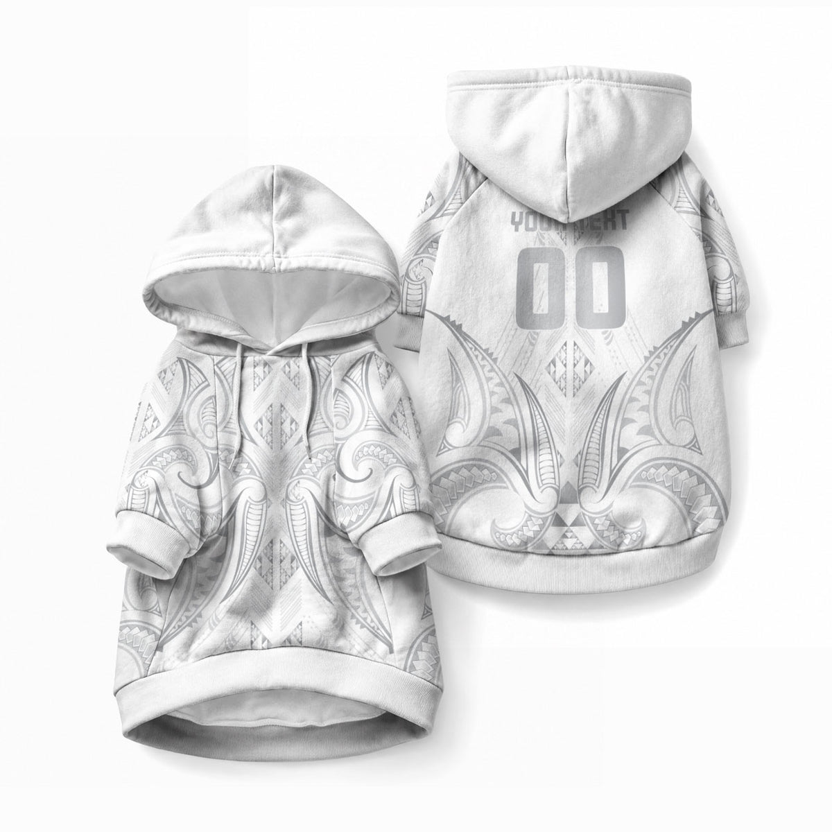 Maori Rugby Custom Ngaru Mangopare Pet Hoodie Kiwikiwi Niho Taniwha Motif