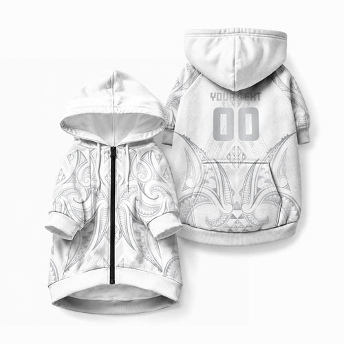 Maori Rugby Custom Ngaru Mangopare Pet Hoodie Kiwikiwi Niho Taniwha Motif