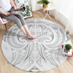 Maori Rugby Custom Ngaru Mangopare Round Carpet Kiwikiwi Niho Taniwha Motif