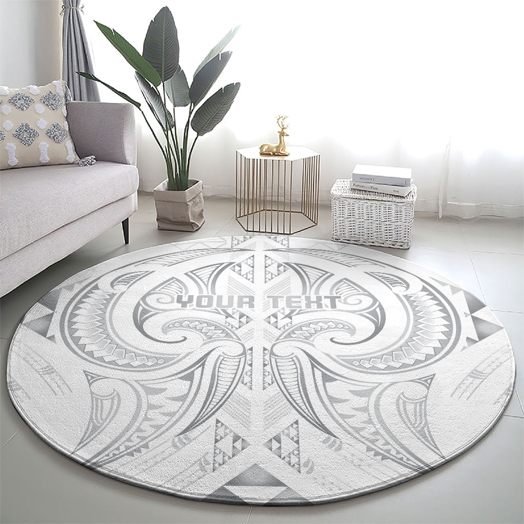 Maori Rugby Custom Ngaru Mangopare Round Carpet Kiwikiwi Niho Taniwha Motif
