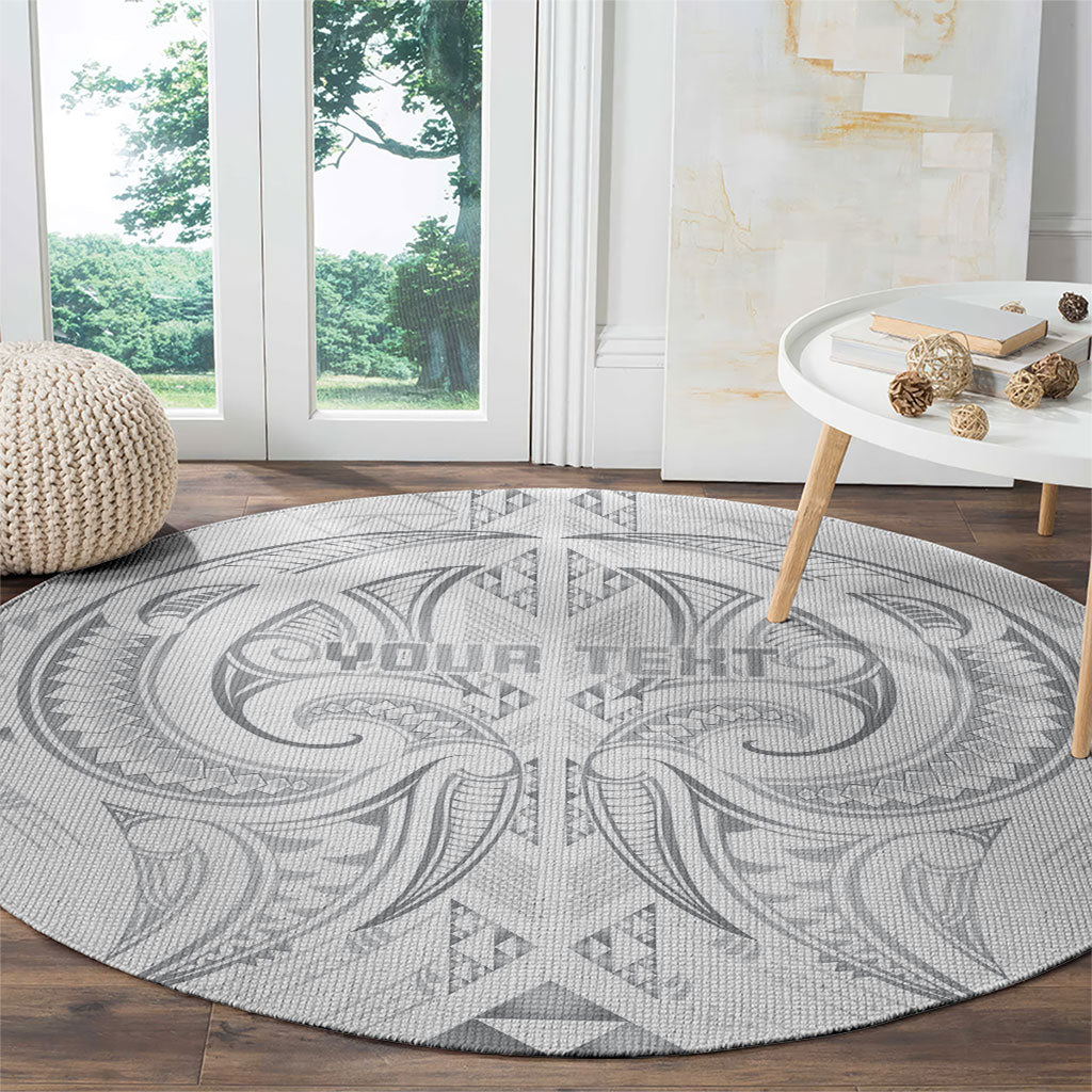 Maori Rugby Custom Ngaru Mangopare Round Carpet Kiwikiwi Niho Taniwha Motif