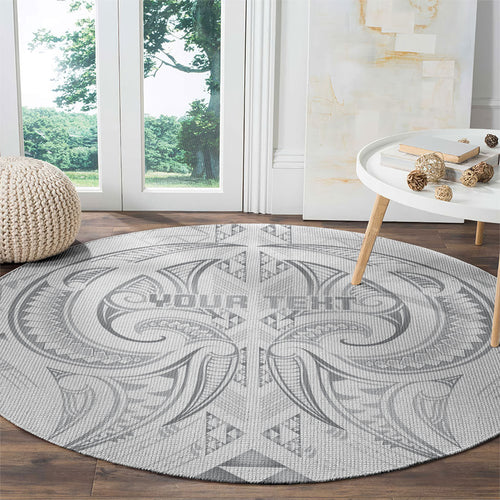 Maori Rugby Custom Ngaru Mangopare Round Carpet Kiwikiwi Niho Taniwha Motif