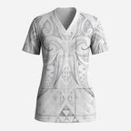 Maori Rugby Custom Ngaru Mangopare Scrub Top Kiwikiwi Niho Taniwha Motif