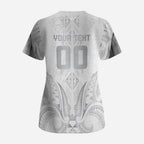Maori Rugby Custom Ngaru Mangopare Scrub Top Kiwikiwi Niho Taniwha Motif