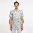 Maori Rugby Custom Ngaru Mangopare Scrub Top Kiwikiwi Niho Taniwha Motif