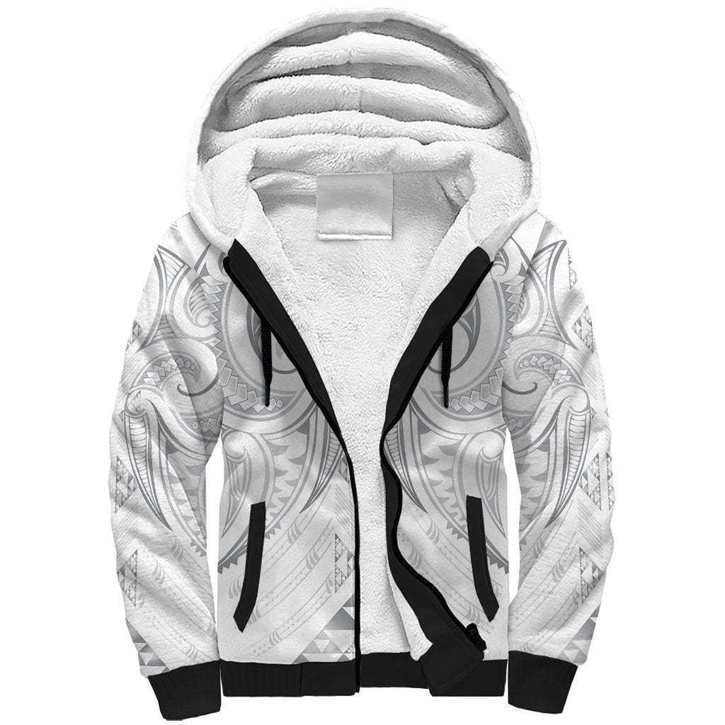 Maori Rugby Custom Ngaru Mangopare Sherpa Hoodie Kiwikiwi Niho Taniwha Motif