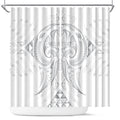 Maori Rugby Custom Ngaru Mangopare Shower Curtain Kiwikiwi Niho Taniwha Motif