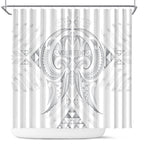 Maori Rugby Custom Ngaru Mangopare Shower Curtain Kiwikiwi Niho Taniwha Motif