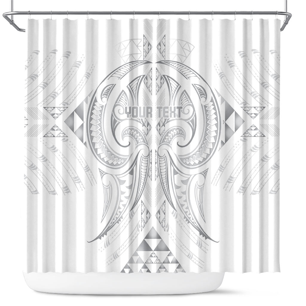 Maori Rugby Custom Ngaru Mangopare Shower Curtain Kiwikiwi Niho Taniwha Motif