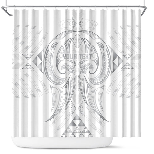 Maori Rugby Custom Ngaru Mangopare Shower Curtain Kiwikiwi Niho Taniwha Motif