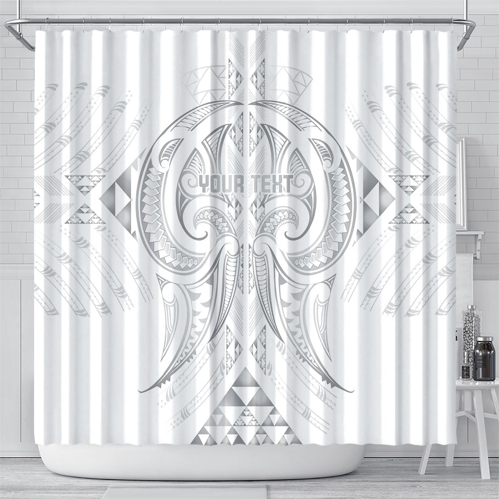 Maori Rugby Custom Ngaru Mangopare Shower Curtain Kiwikiwi Niho Taniwha Motif