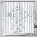 Maori Rugby Custom Ngaru Mangopare Shower Curtain Kiwikiwi Niho Taniwha Motif