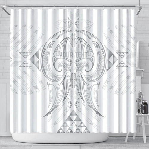 Maori Rugby Custom Ngaru Mangopare Shower Curtain Kiwikiwi Niho Taniwha Motif