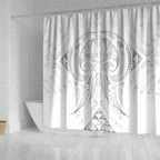 Maori Rugby Custom Ngaru Mangopare Shower Curtain Kiwikiwi Niho Taniwha Motif