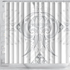 Maori Rugby Custom Ngaru Mangopare Shower Curtain Kiwikiwi Niho Taniwha Motif