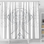 Maori Rugby Custom Ngaru Mangopare Shower Curtain Kiwikiwi Niho Taniwha Motif