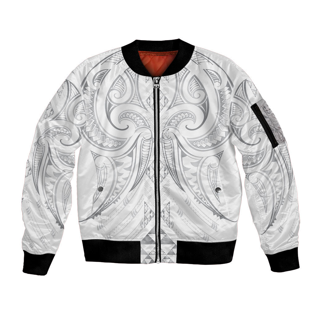 Maori Rugby Custom Ngaru Mangopare Sleeve Zip Bomber Jacket Kiwikiwi Niho Taniwha Motif