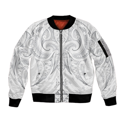 Maori Rugby Custom Ngaru Mangopare Sleeve Zip Bomber Jacket Kiwikiwi Niho Taniwha Motif