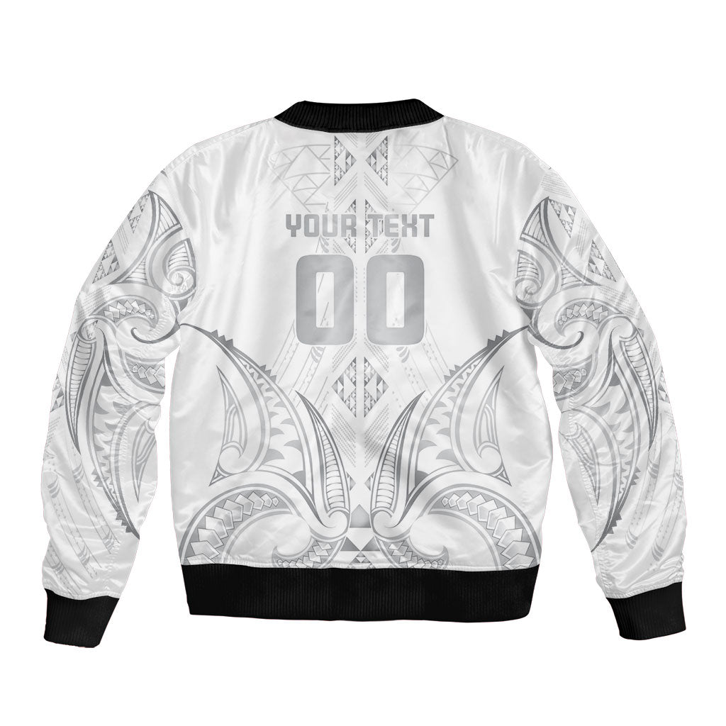 Maori Rugby Custom Ngaru Mangopare Sleeve Zip Bomber Jacket Kiwikiwi Niho Taniwha Motif