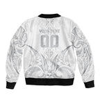 Maori Rugby Custom Ngaru Mangopare Sleeve Zip Bomber Jacket Kiwikiwi Niho Taniwha Motif
