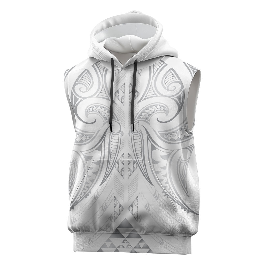 Maori Rugby Custom Ngaru Mangopare Sleeveless Hoodie Kiwikiwi Niho Taniwha Motif