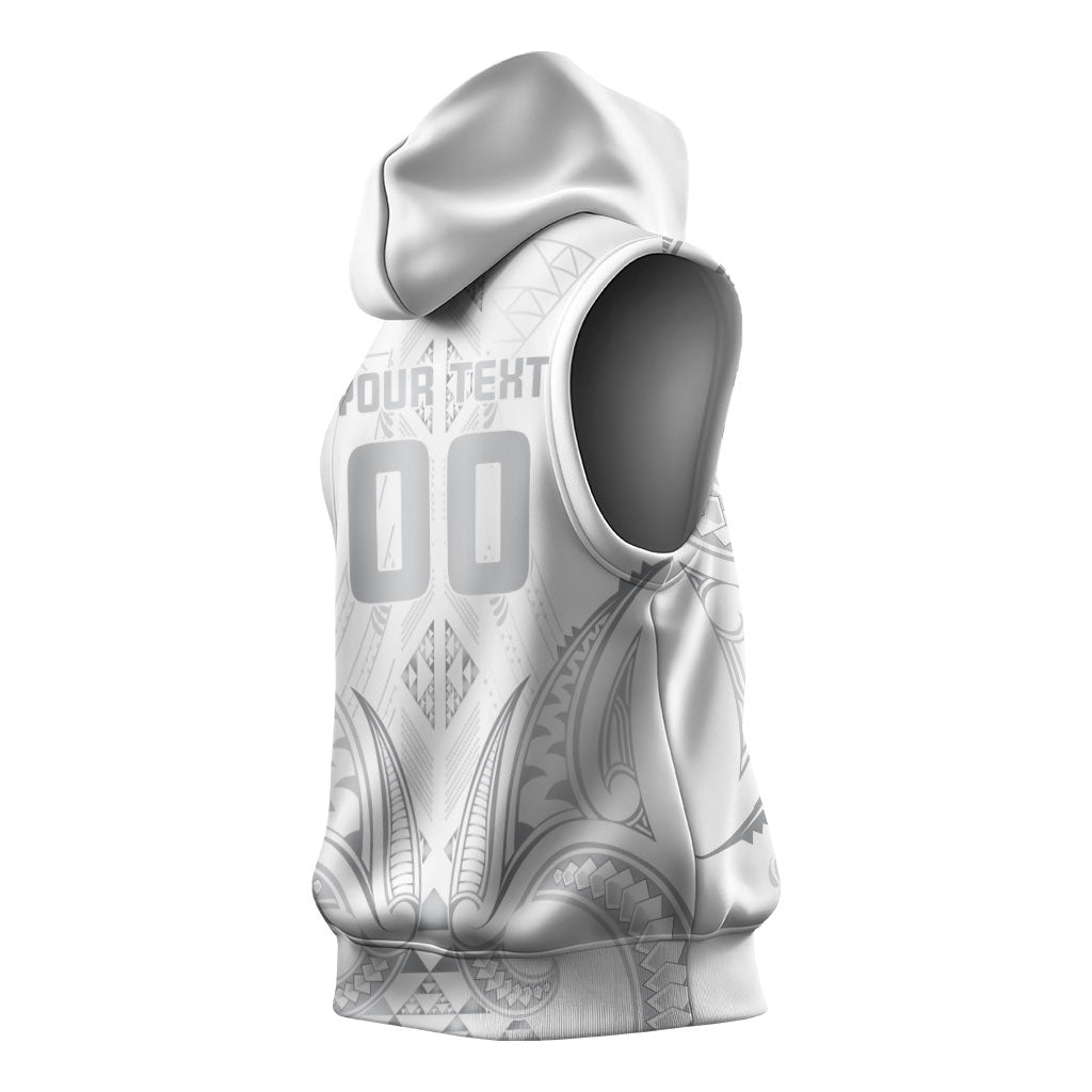 Maori Rugby Custom Ngaru Mangopare Sleeveless Hoodie Kiwikiwi Niho Taniwha Motif
