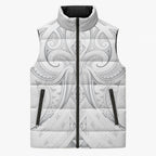 Maori Rugby Custom Ngaru Mangopare Sleeveless Puffer Jacket Kiwikiwi Niho Taniwha Motif