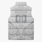 Maori Rugby Custom Ngaru Mangopare Sleeveless Puffer Jacket Kiwikiwi Niho Taniwha Motif