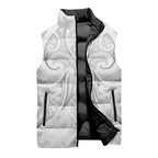 Maori Rugby Custom Ngaru Mangopare Sleeveless Puffer Jacket Kiwikiwi Niho Taniwha Motif