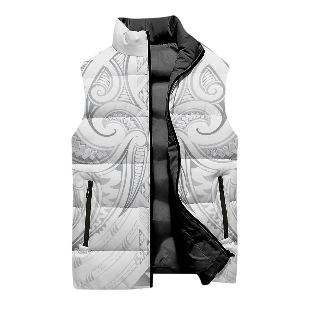 Maori Rugby Custom Ngaru Mangopare Sleeveless Puffer Jacket Kiwikiwi Niho Taniwha Motif