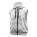 Maori Rugby Custom Ngaru Mangopare Sleeveless Zip Hoodie Kiwikiwi Niho Taniwha Motif