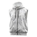 Maori Rugby Custom Ngaru Mangopare Sleeveless Zip Hoodie Kiwikiwi Niho Taniwha Motif