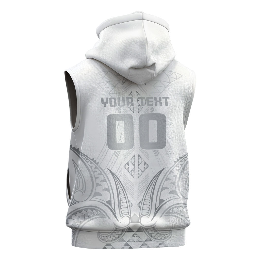 Maori Rugby Custom Ngaru Mangopare Sleeveless Zip Hoodie Kiwikiwi Niho Taniwha Motif