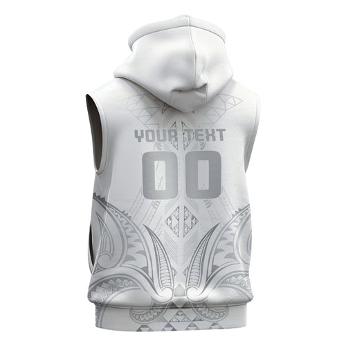 Maori Rugby Custom Ngaru Mangopare Sleeveless Zip Hoodie Kiwikiwi Niho Taniwha Motif