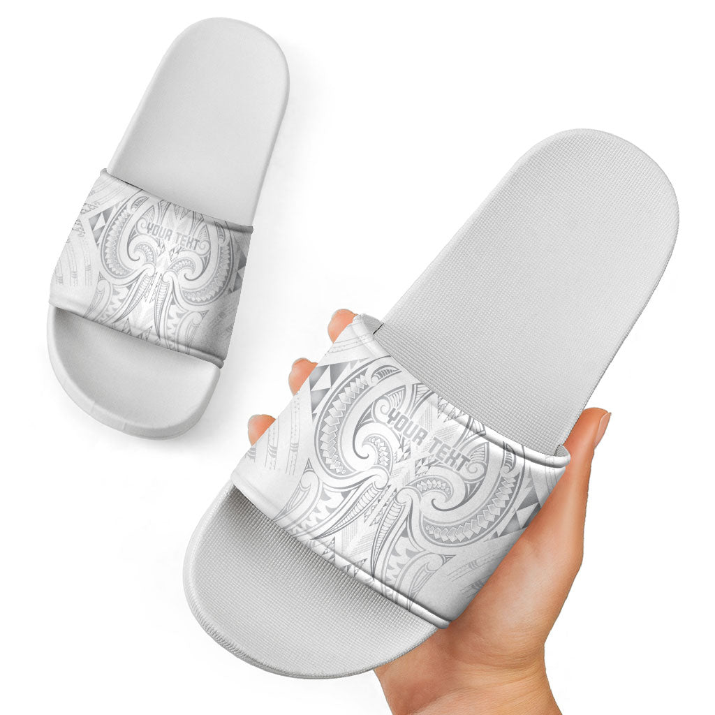 Maori Rugby Custom Ngaru Mangopare Slide Sandals Kiwikiwi Niho Taniwha Motif