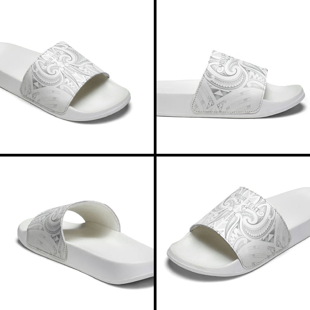 Maori Rugby Custom Ngaru Mangopare Slide Sandals Kiwikiwi Niho Taniwha Motif