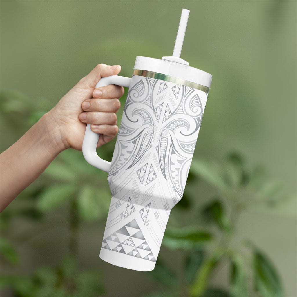 Maori Rugby Custom Ngaru Mangopare Tumbler With Handle Kiwikiwi Niho Taniwha Motif