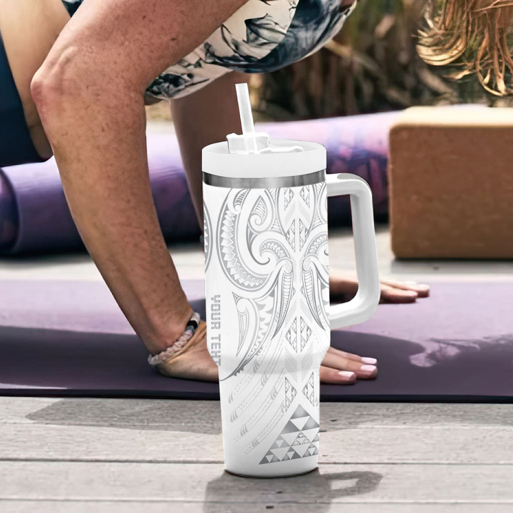 Maori Rugby Custom Ngaru Mangopare Tumbler With Handle Kiwikiwi Niho Taniwha Motif
