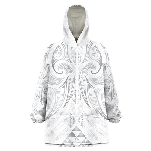 Maori Rugby Custom Ngaru Mangopare Wearable Blanket Hoodie Kiwikiwi Niho Taniwha Motif