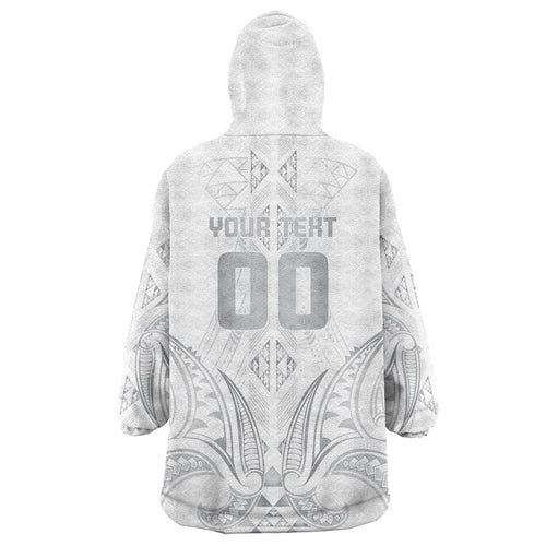 Maori Rugby Custom Ngaru Mangopare Wearable Blanket Hoodie Kiwikiwi Niho Taniwha Motif