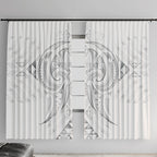Maori Rugby Custom Ngaru Mangopare Window Curtain Kiwikiwi Niho Taniwha Motif