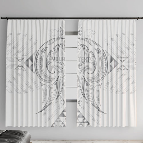 Maori Rugby Custom Ngaru Mangopare Window Curtain Kiwikiwi Niho Taniwha Motif