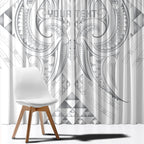 Maori Rugby Custom Ngaru Mangopare Window Curtain Kiwikiwi Niho Taniwha Motif