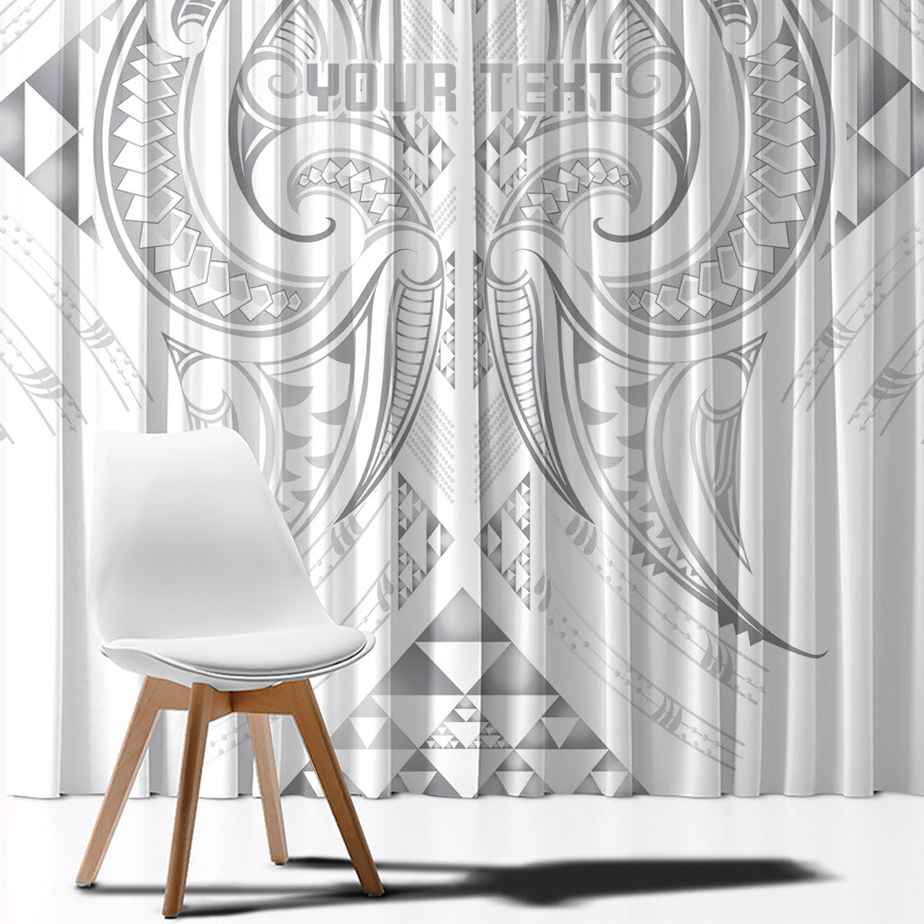 Maori Rugby Custom Ngaru Mangopare Window Curtain Kiwikiwi Niho Taniwha Motif