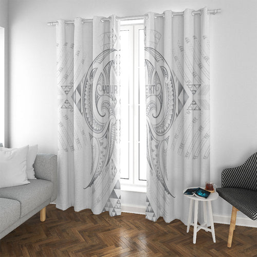 Maori Rugby Custom Ngaru Mangopare Window Curtain Kiwikiwi Niho Taniwha Motif