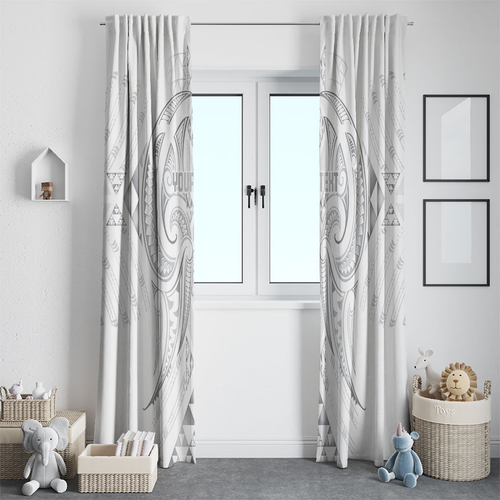 Maori Rugby Custom Ngaru Mangopare Window Curtain Kiwikiwi Niho Taniwha Motif