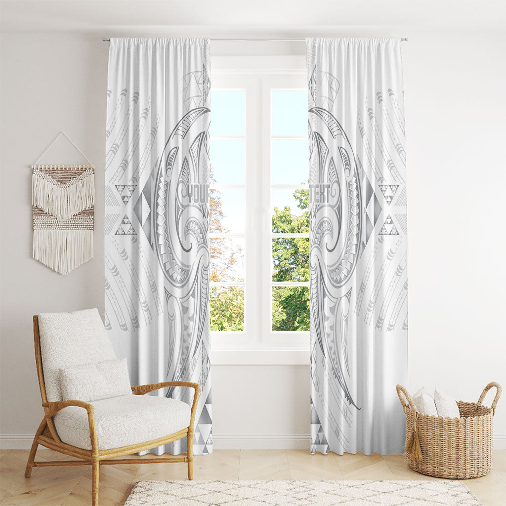 Maori Rugby Custom Ngaru Mangopare Window Curtain Kiwikiwi Niho Taniwha Motif