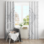 Maori Rugby Custom Ngaru Mangopare Window Curtain Kiwikiwi Niho Taniwha Motif