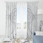 Maori Rugby Custom Ngaru Mangopare Window Curtain Kiwikiwi Niho Taniwha Motif